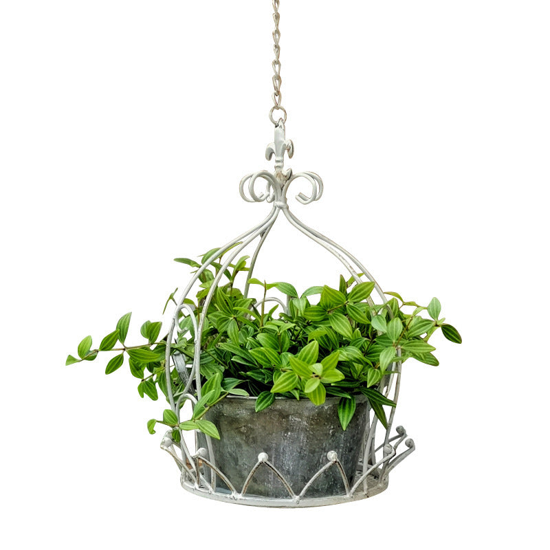 Wrought Iron Hanging Basket for Garden and Balcony