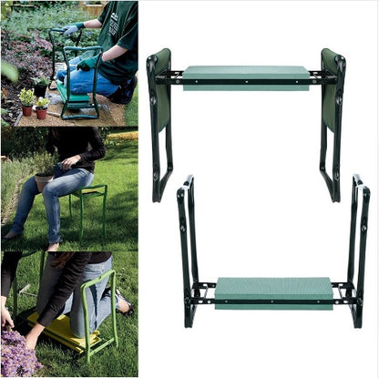 Foldable Outdoor Lawn Bench Chair with Tool Pouch