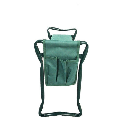 Foldable Outdoor Lawn Bench Chair with Tool Pouch