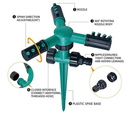 360° Rotating Lawn Sprinkler for Gardens