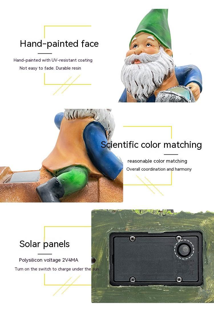 Resin Floor Solar Spotlights Garden Decoration Lawn Cartoon Toy