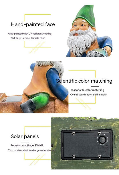 Resin Floor Solar Spotlights Garden Decoration Lawn Cartoon Toy