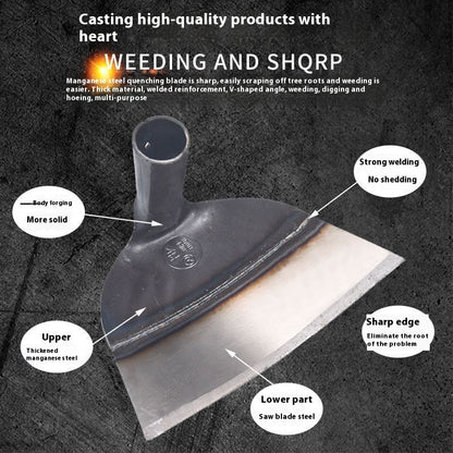 Heavy-Duty Manganese Steel Garden Hoe